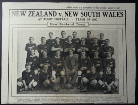 Rugby Union - Supplement - 1907 NZ team and NSW team