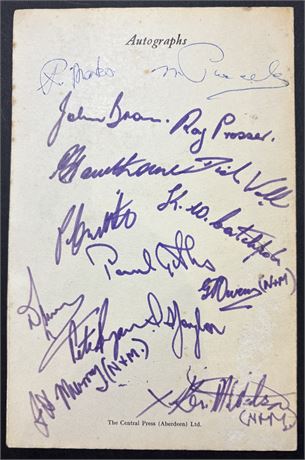 Rugby Union - Menu Autographed 1966 Nth Scotland v Aust