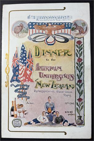 Rugby Union - Menu - 1910 American Unis and NZ Rep team