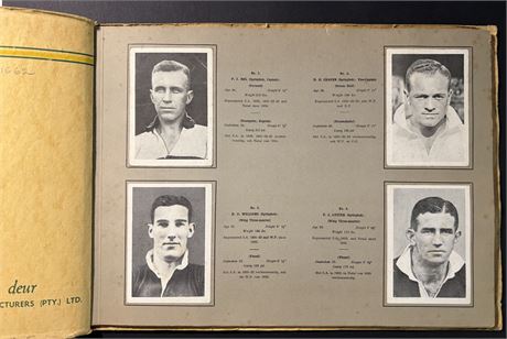 Rugby Union - Cig Cards.& Folder. 1937 SA Rugby Touring Team..