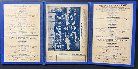 Rugby Union - Tour Prog. 1904 NSW v QLD