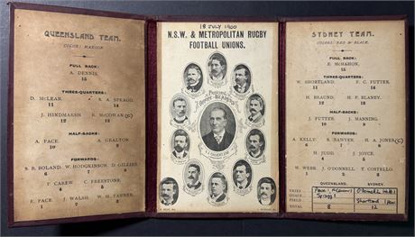 Rugby Union - Tour Prog. 1900 Metrop (Syd) v QLD Leather Bound